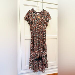 Kori floral flutter sleeve high-low dress. Size: Medium. New with tags.